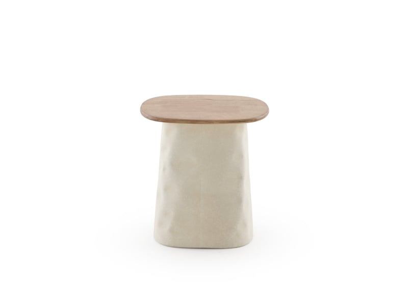  Table basse en métal couleur os et bois d'hévéa  - Conforama A