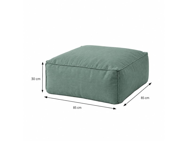  Pouf d’extérieur vert tissu déperlant – 85x85x30 cm praiano  - Conforama C