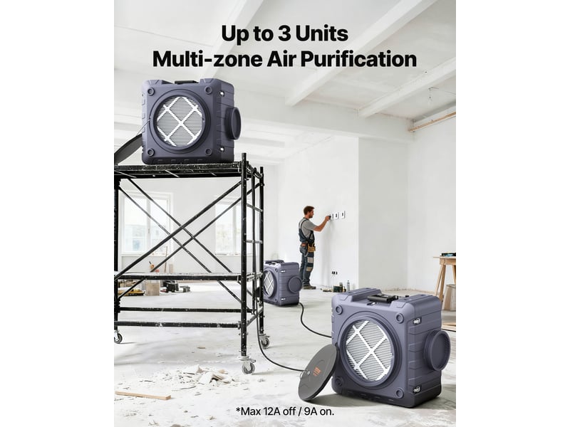 Epurateur deair avec machine a air negatif empilable 3 etapes 550 cfm  - Conforama D