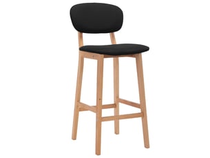 Lot de 2 tabouret de bar, chaise de bar noir tissu shl14929