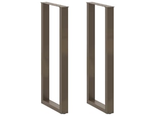 Lot de 2 pieds de table de bar en forme de u 50 x 110 cm solides esthétiques modernes en acier naturel 02_0057487