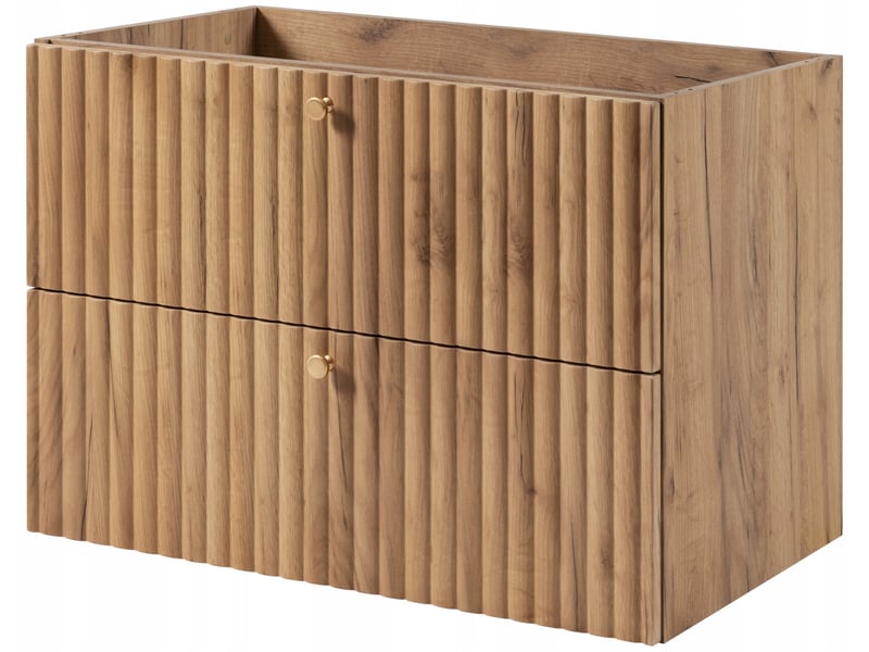  Meuble sous vasque suspendu bello chêne craft 80 cm  - Conforama A