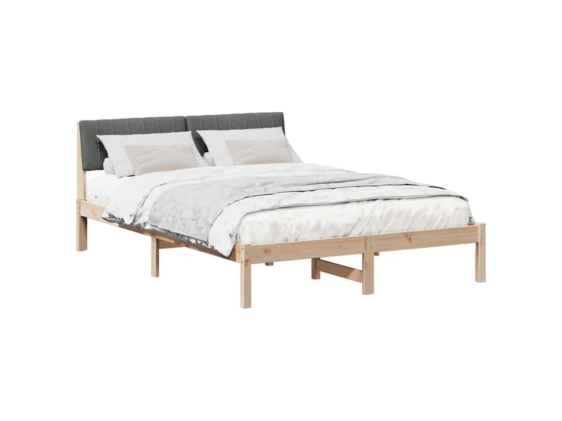 Lit double- lit adulte - cadre de lit avec tête de lit marron et gris foncé 135 x 190 cm - Conforama B