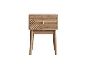 Table de chevet, 40x40x55 cm, rangement intégré, tiroirs, en métal, bois clair