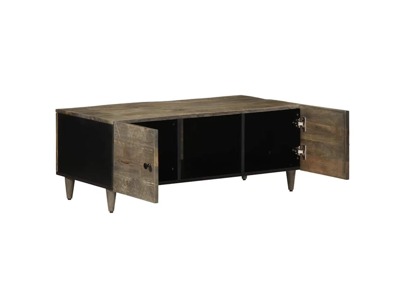  Table basse - table de salon - table à thé gris clair 100x54x40 cm bois massif de manguier  - Conforama C