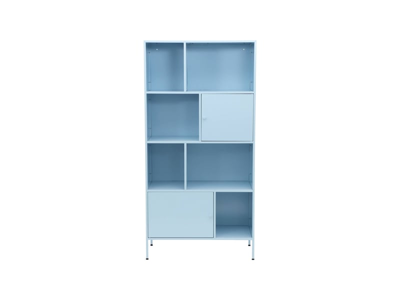  Buffet. Meuble de rangement industriel métal bleu clair 8 compartiments. L 80 x p 35 x h 160.5cm - oklahoma  - Conforama B