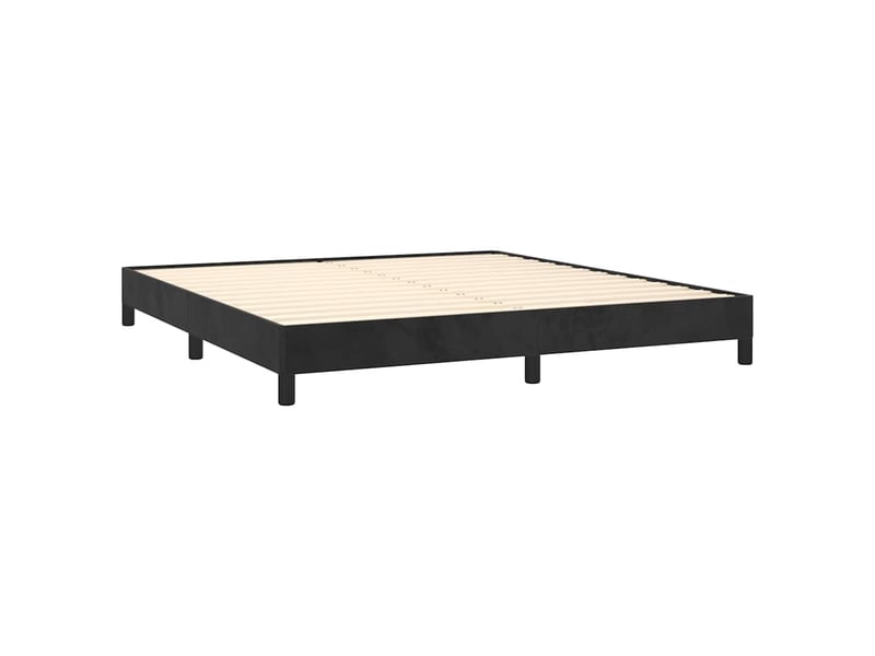  Lit double- lit adulte -  cadre de lit sans matelas noir 180x200 cm velours  - Conforama C