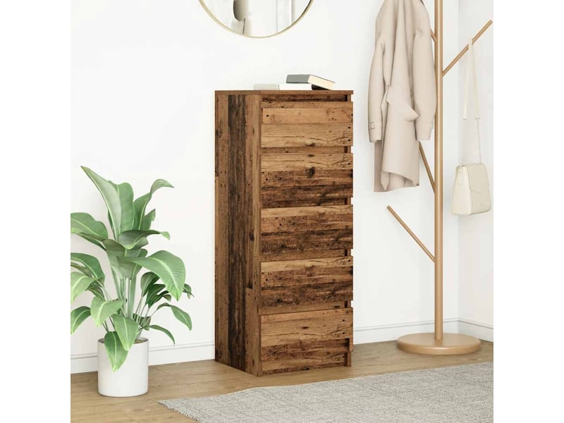  Buffet - bahut - meuble de rangement avec tiroirs vieux bois 37,5x35x99 cm bois d'ingénierie  - Conforama B