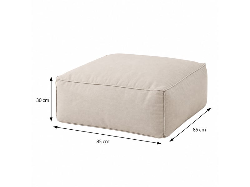  Pouf d’extérieur beige tissu déperlant – 85x85x30 cm praiano  - Conforama C