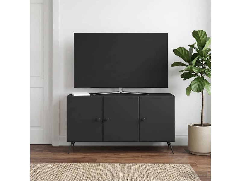  Meuble tv - banc tv - meuble de rangement noir 99 x 34,5 x 50 cm bois d'ingénierie  - Conforama D