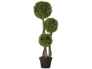 Plante artificielle buis 90 cm vert clair avec pot lesté et protection uv, idéale en intérieur comme en extérieur