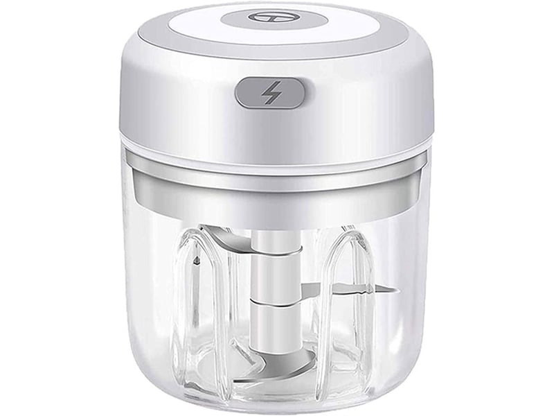  1 mini hachoir à ail électrique sans fil blanc pour usage domestique  - Conforama A