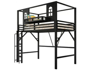 Lit mezzanine 90x200 cm MAISENTIEL   coloris noir
