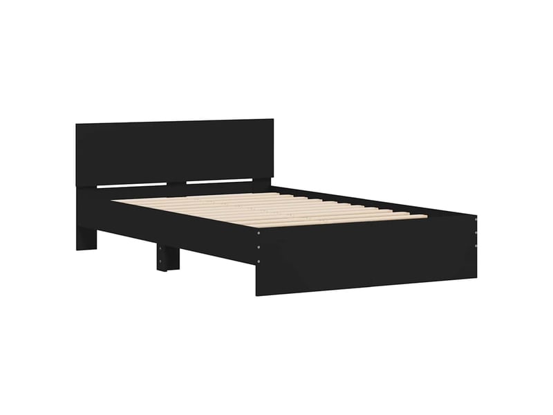  Lit double- lit adulte -  cadre de lit sans matelas noir 120x190 cm  - Conforama C