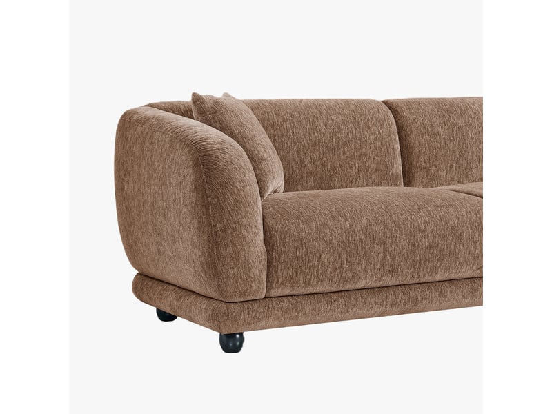  Canapé 3 places en tissu taupe  - Conforama D