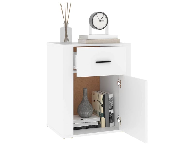  Table de chevet - cabinet de chevet - table de nuit blanc 50x36x60 cm bois d'ingénierie  - Conforama D