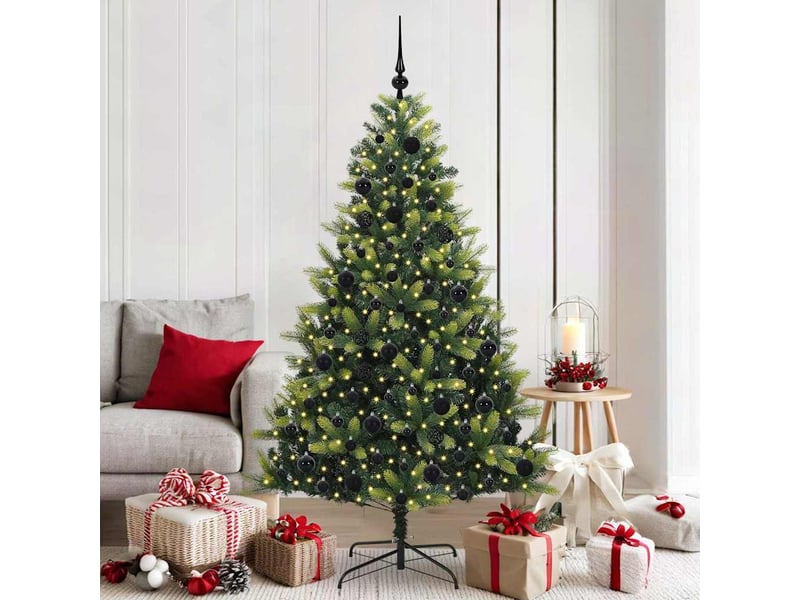  Sapin de noël - arbre de noël artificiel en silicone flexible 300 leds vert  - Conforama B