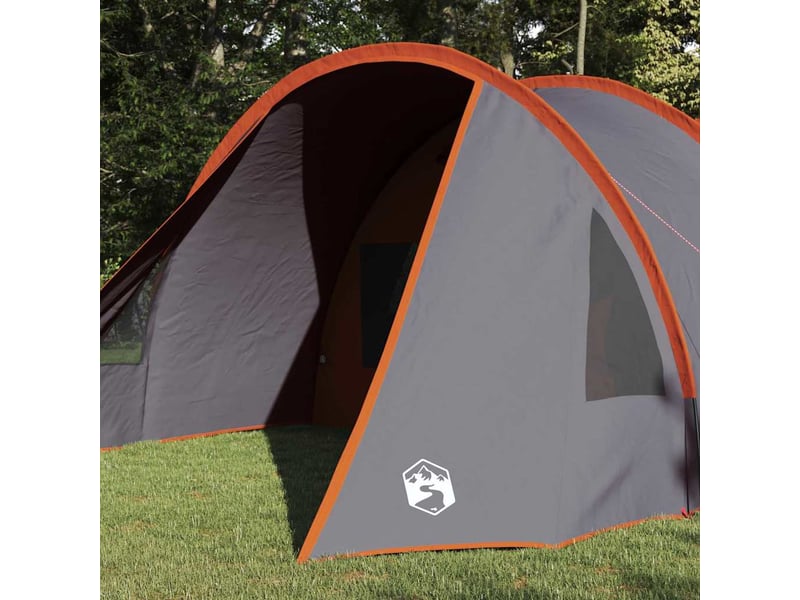  Tente tunnel, tente de camping 4 personnes gris et orange shl62926  - Conforama C