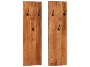 Lot de 2 porte-manteaux muraux vintage 36 x 3 x 110 cm pratique décoratif en bois d'acacia naturel 02_0046932