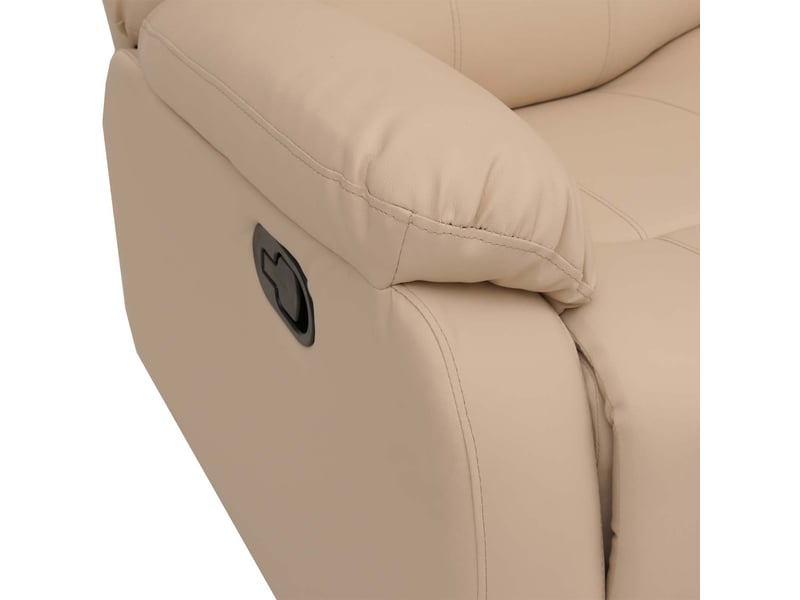  Fauteuil cinéma 2 places relax tv avec accoudoirs et fonction inclinable similicuir crème 04_0009406  - Conforama C