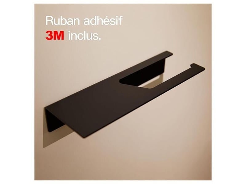  Porte-papier toilette design hamburg sans perçage  porte-papier toilette mural autocollant pour salle de bain  porte-papier toilette  noir mat  - Conforama D