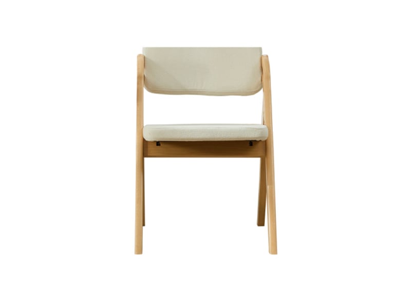 Chaises pliantes rembourrées en hêtre massif – lot de 2, empilables, beige – chaise d’appoint cuisinebureaumariage - Conforama A