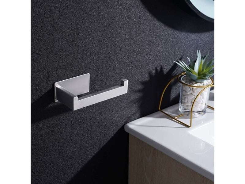  Porte papier toilette, acier inoxydable adhésif, pour cuisine salle de bains - 1  - Conforama B