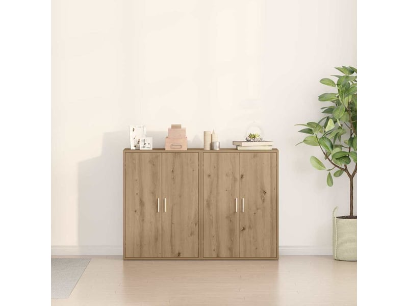 Buffet - bahut - meuble de rangement 2 pc chêne artisanal 60 x 31 x 84 cm bois d'ingénierie  - Conforama D