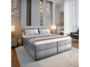 Lit avec rangement 160x200 cm <strong>MASSENO</strong> <strong></strong> coloris gris