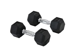 Lot de 2 haltères hexagonaux 2 x 6 kg noirs en métal, poignées antidérapantes pour entraînement
