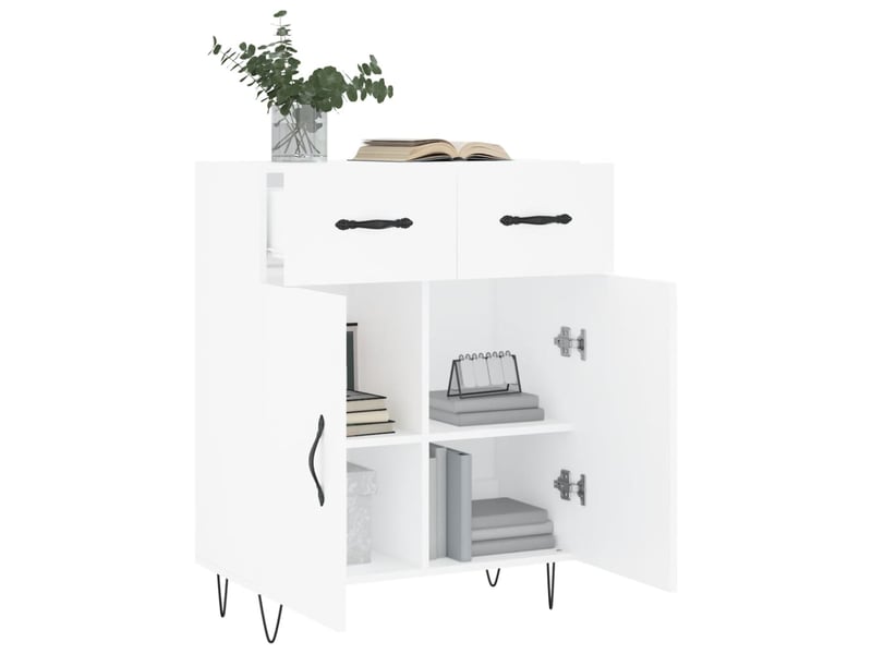  Buffet - bahut - meuble de rangement blanc 69,5x34x90 cm bois d'ingénierie  - Conforama D