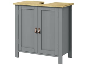 Meuble sous lavabo 2 portes étagère réglable gris 60 x 30 x 60 cm