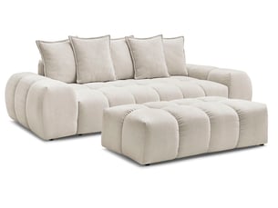 Canapé droit fixe BOBOCHIC EVEREST 3 places Tissu beige