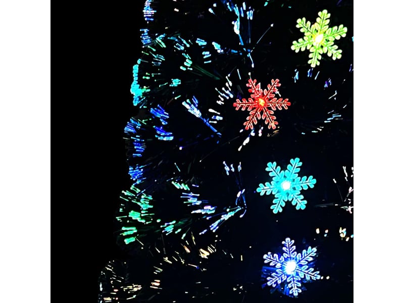 Sapin de noël, arbre de noël et flocons de neige led noir 210 cm fibre optique - Conforama E
