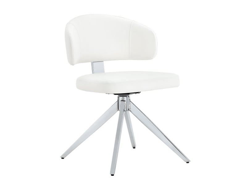  2 chaises pivotantes modernes avec dossier incurvé, assises rembourrées, cadre métal 4 pieds – salon et bureau  - Conforama D