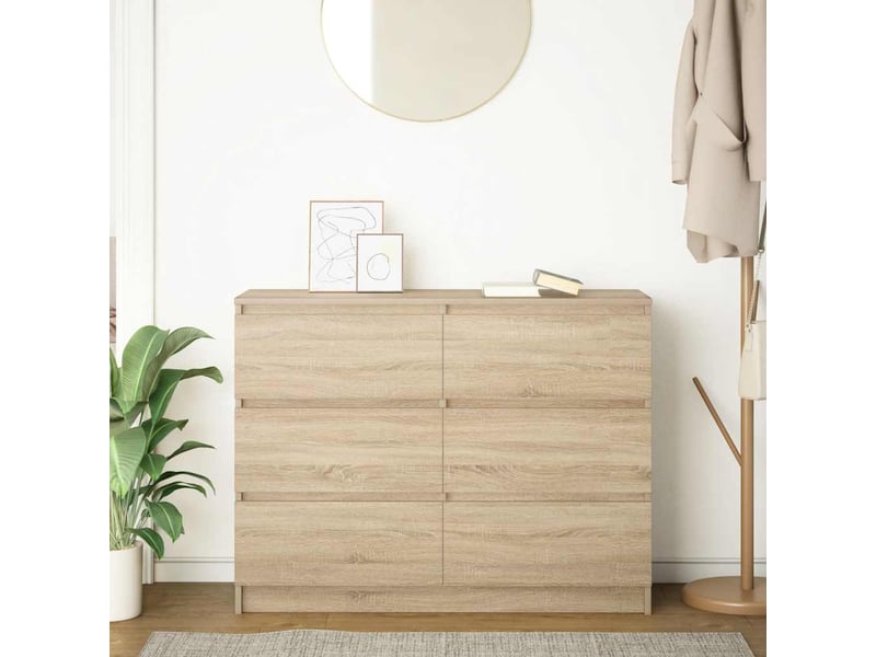  Buffet - bahut - meuble de rangement chêne sonoma 100x35x76 cm bois d'ingénierie  - Conforama C