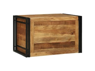 Boîte de rangement, coffre de rangement marron et noir 80x50x50 cm bois d'acacia