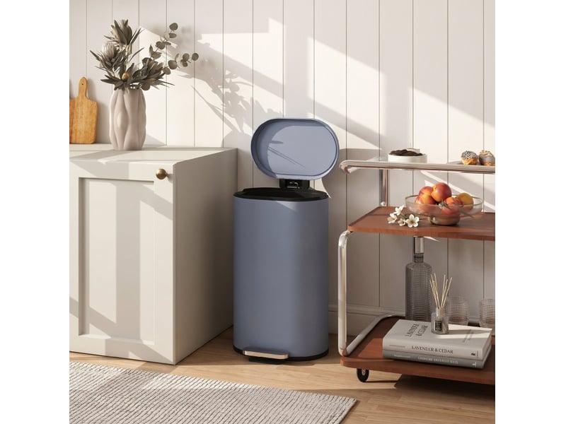  Poubelle de cuisine 30 l 36,5 x 31 x 61 cm à pédale grise  - Conforama D