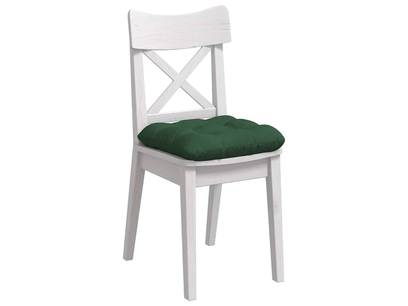  Lot de 4 coussins de siège, coussins décoratifs tissu en velours côtelé vert foncé cf59998  - Conforama C