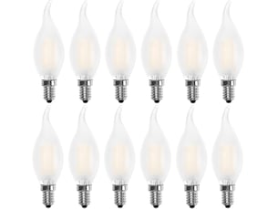 12 ampoules e14 flamme 4w 2700k 400lm bougie