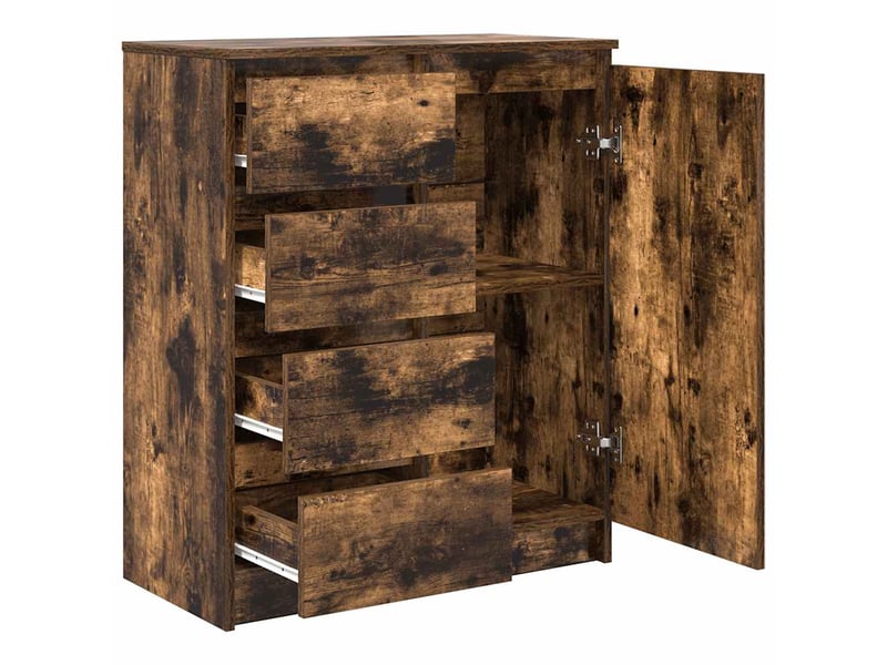  Buffet - bahut - meuble de rangement avec tiroirs chêne fumé 71x35x84 cm bois d'ingénierie  - Conforama E