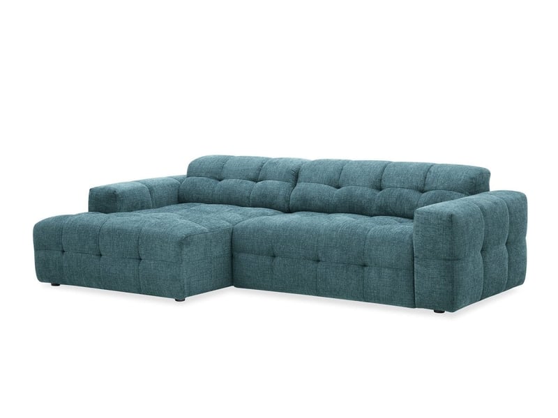  Canapé d'angle relax électrique en velours texturé bleu fedora - angle gauche KF9151-M3-BLE - Conforama D