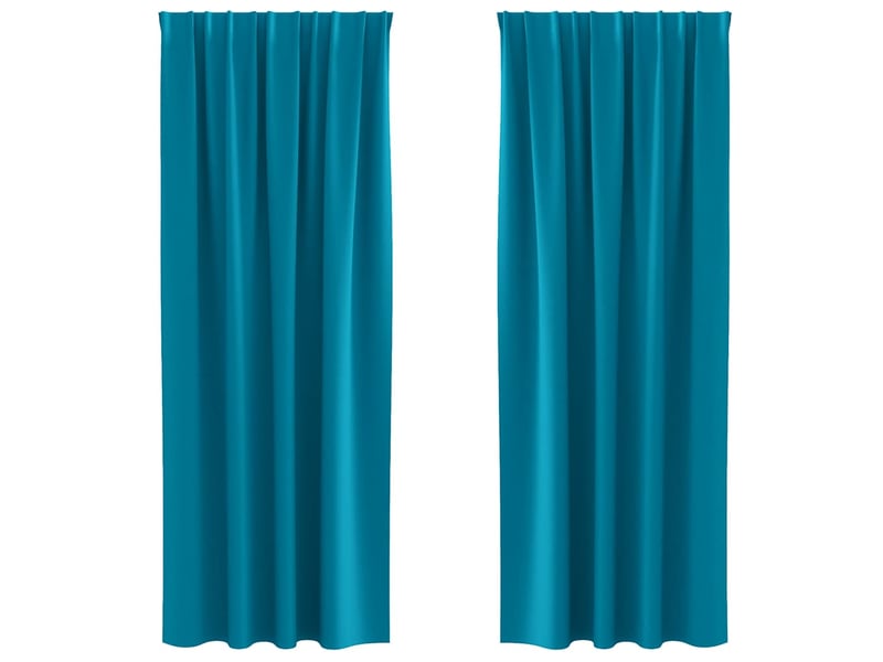  Lot de 2 rideaux occultants, rideaux black-out avec anneaux turquoise 225 x 140 cm cf44799  - Conforama A
