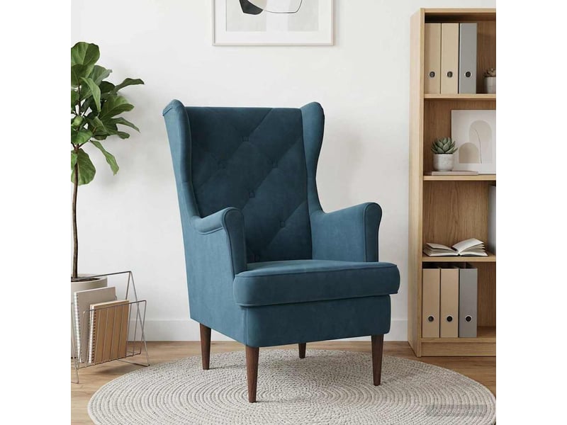  Vidaxl fauteuil bleu velours  - Conforama B