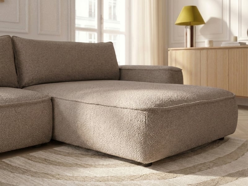 Bobochic canapé d'angle réversible convertible honore tissu chenille taupe HONORE - Conforama D