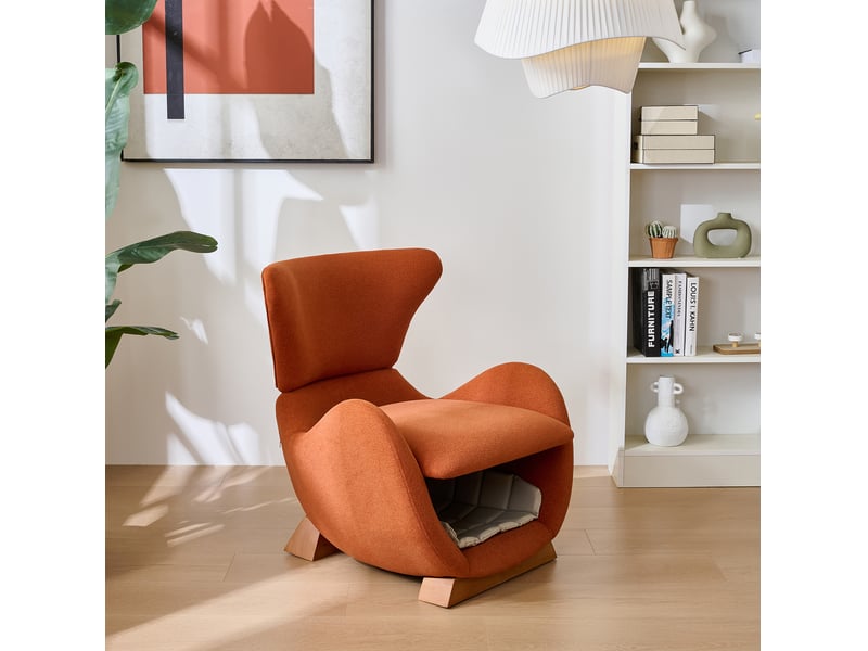  Fauteuil lounge design rouge brique avec niche intégrée  - Conforama E