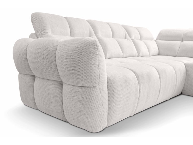 Canapé d'angle beige fixe 4 places  - Conforama S