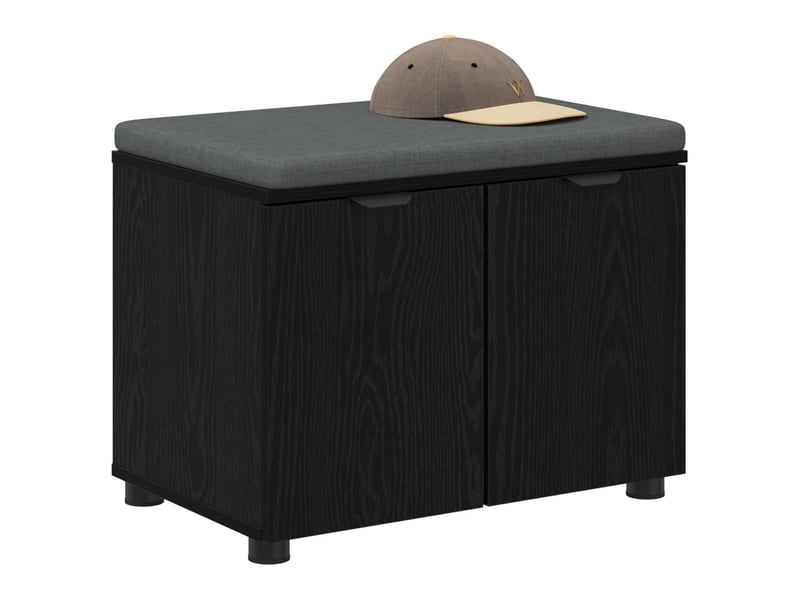  Banc d'entrée, banc interieur avec coussin chêne noir 60x38x46 cm shl15864  - Conforama C