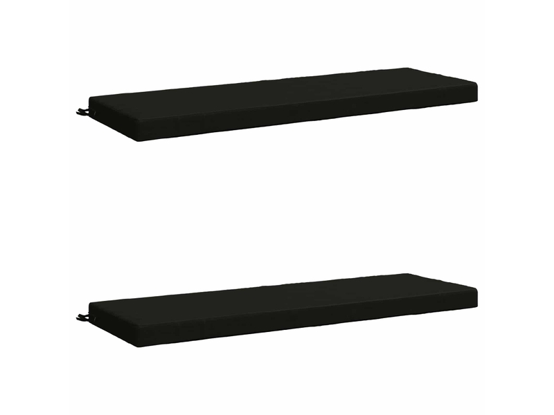 Lot de 2 coussins de banc, coussins d'assise soest 100 % polyester noir cf57308  - Conforama A