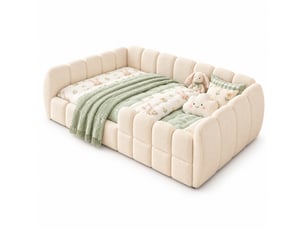 Lit 2 places 140x200 cm coloris beige